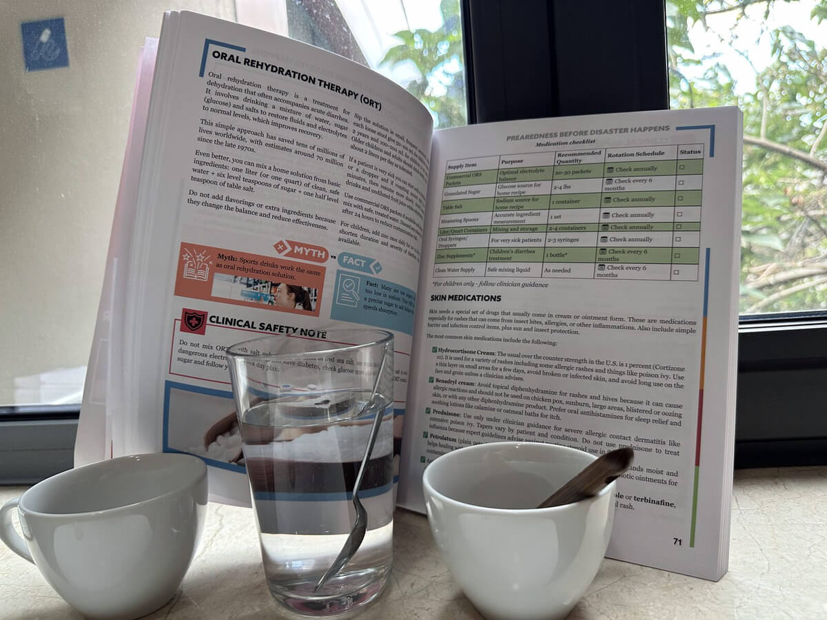 Survival MD page on oral rehydration therapy during a crisis