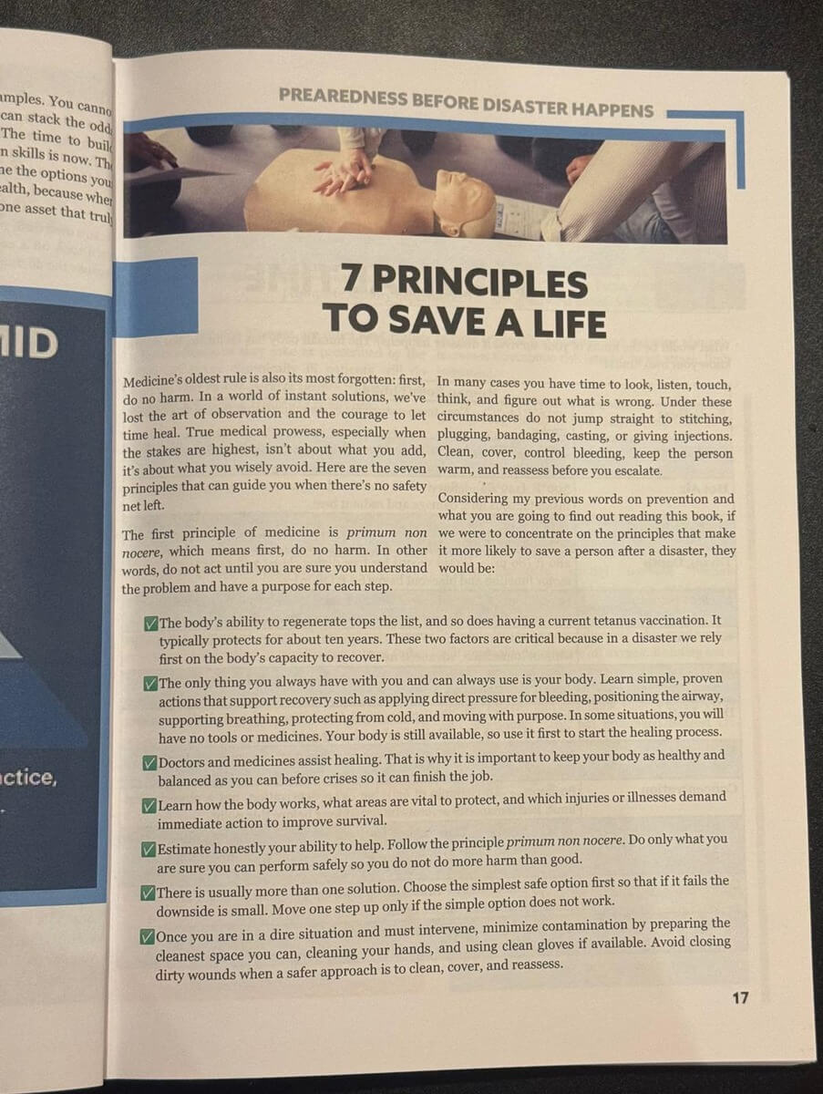 Survival MD 7 Principles to Save a Life section opening
