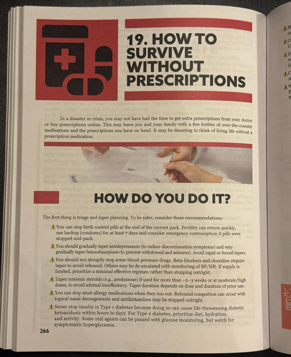 Survival MD Chapter 19 opening page: How to Survive Without Prescriptions
