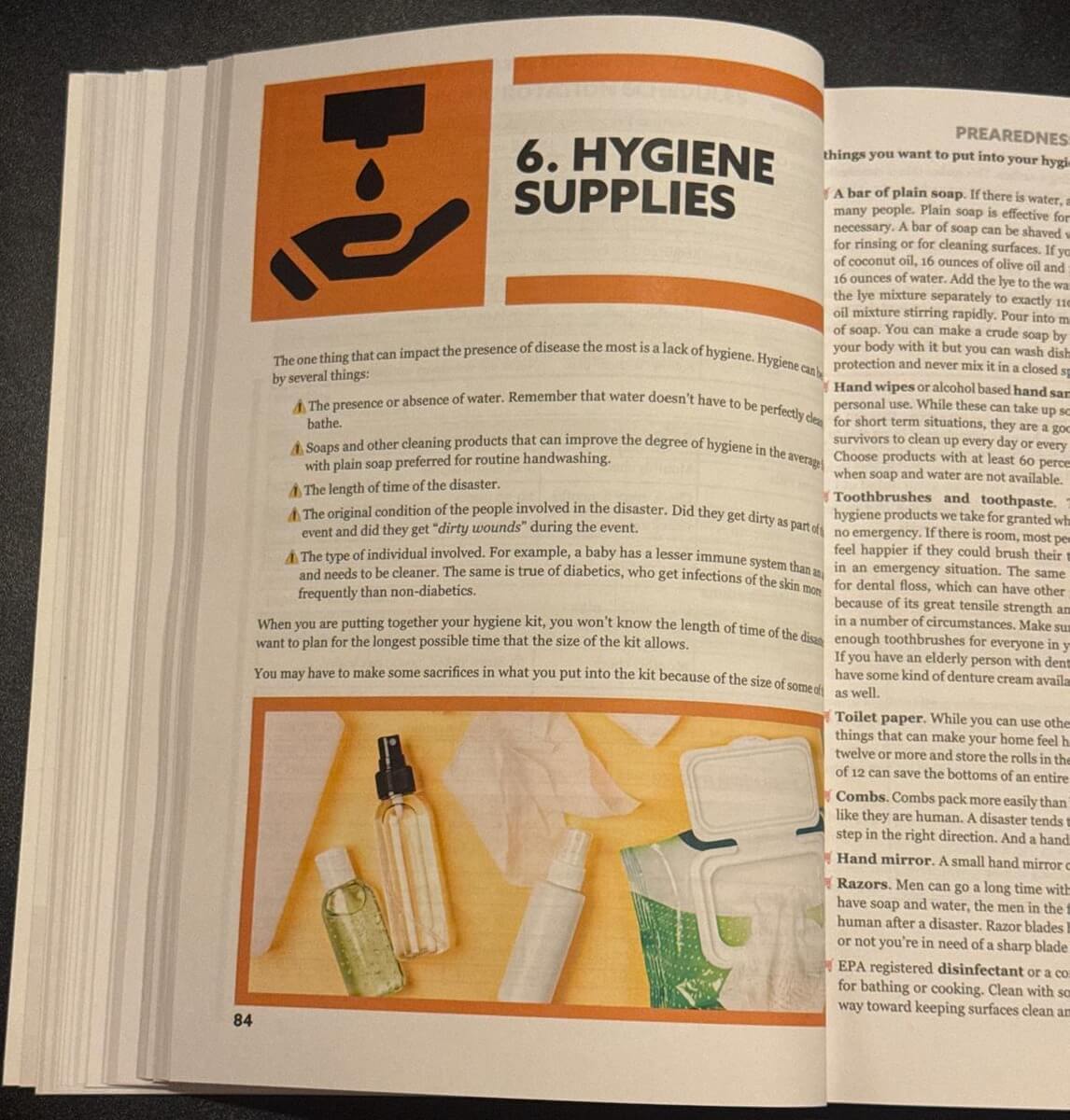 Survival MD Chapter 6 opening page: Hygiene Supplies