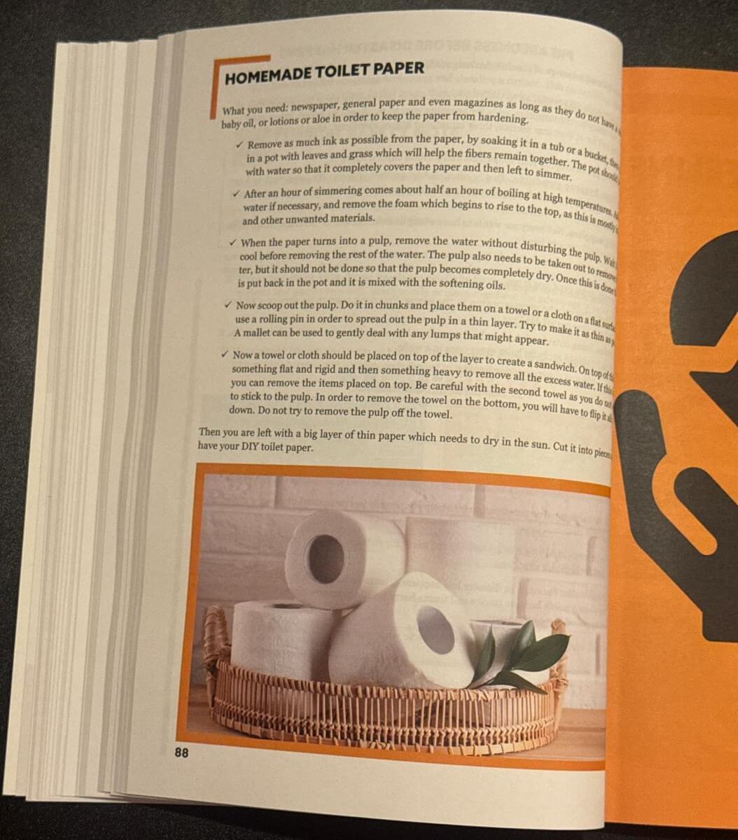 Survival MD Homemade Toilet Paper section on page 88