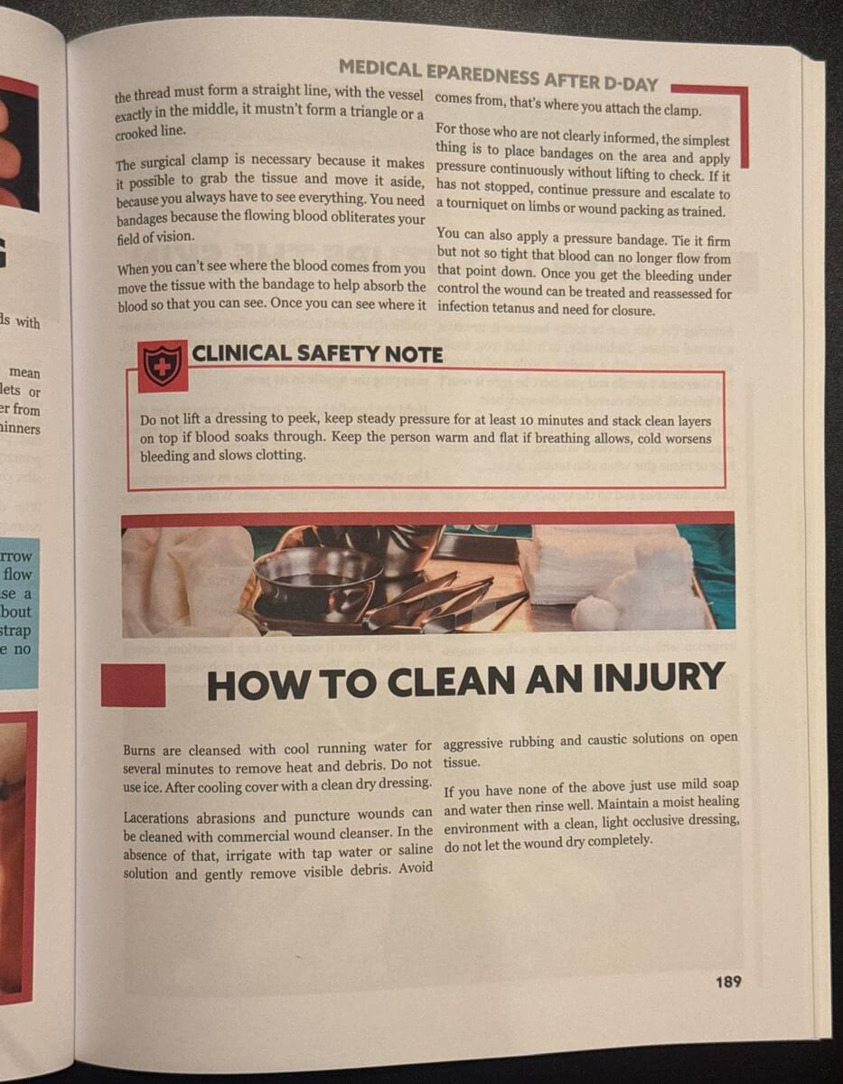 Survival MD How to Clean an Injury section