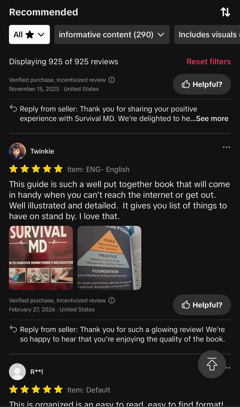 TikTok Shop review of Survival MD: well illustrated and detailed, useful when you can't reach the internet